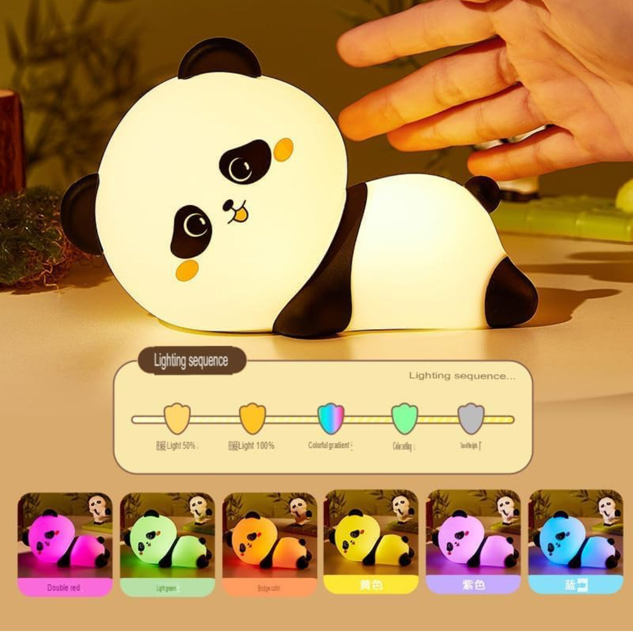 Sleeping Panda Lamp With Multi-Color Modes