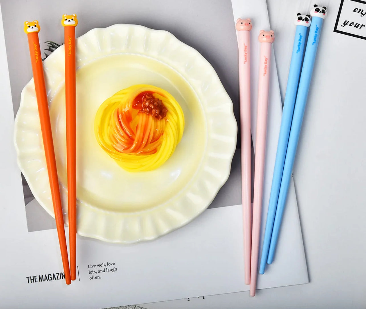 Animal Theme Chopsticks for Kids (Design may vary)