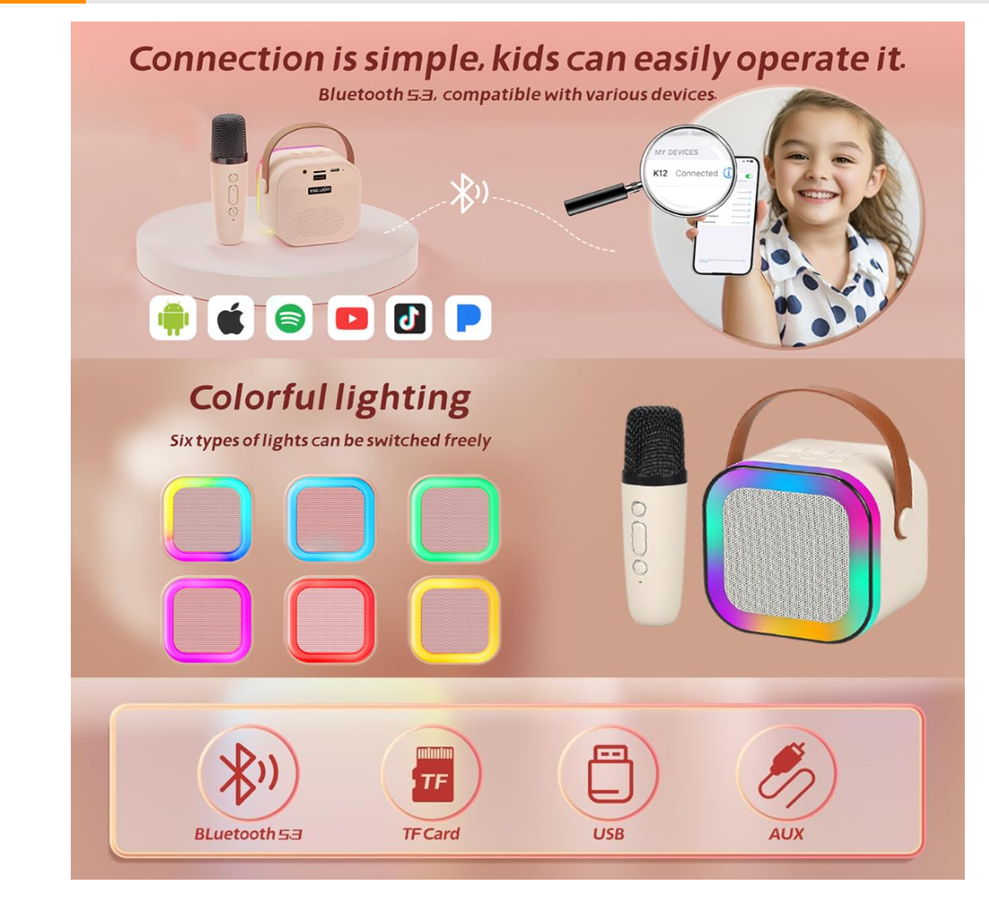 Karaoke Machine for Kids & Adults