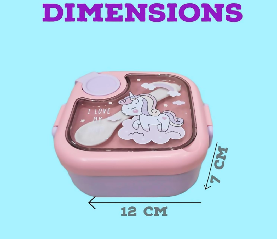 Unicorn Mini Lunch Box With Bowl, Spoon and Scissor