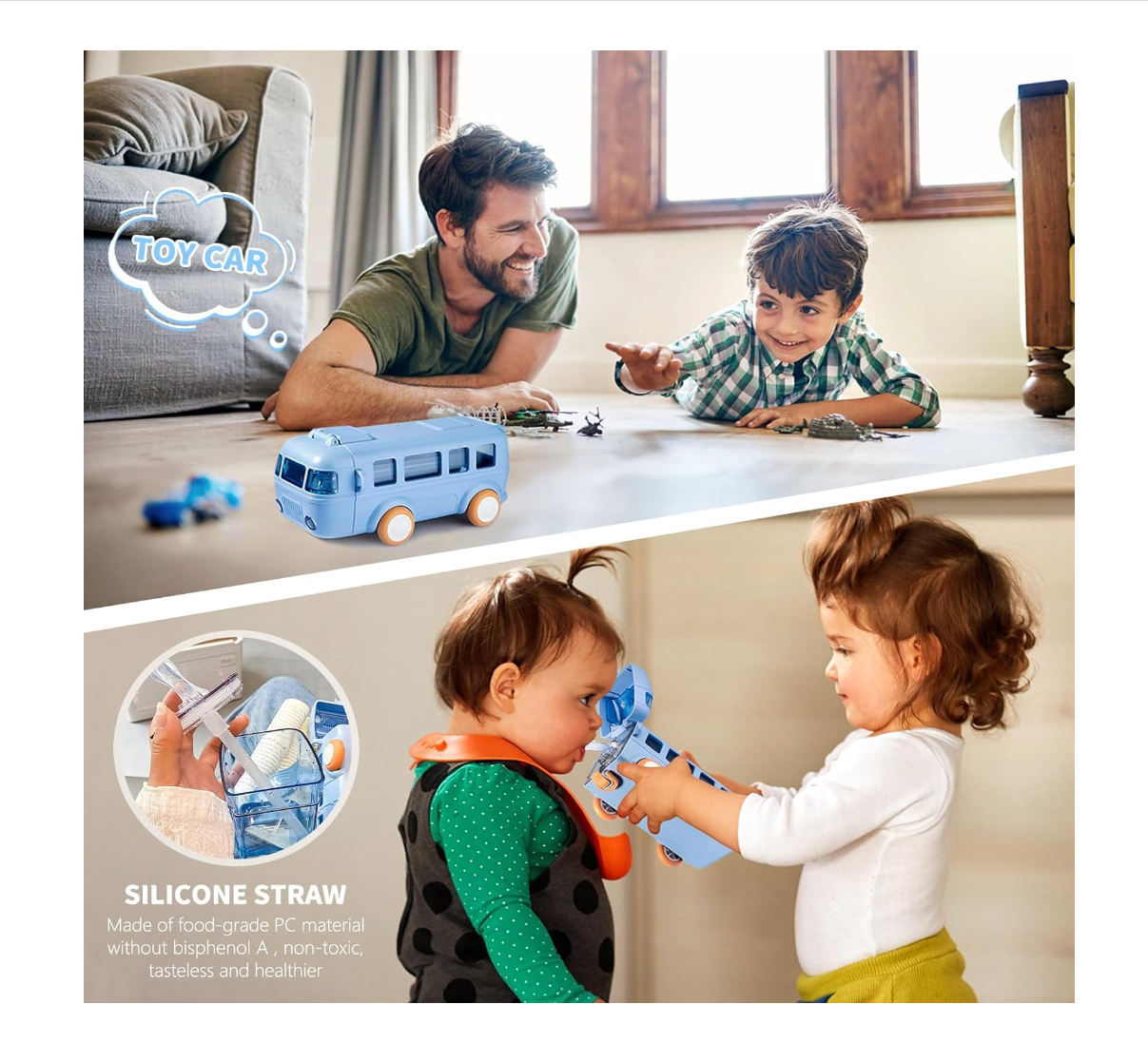 Bus Shaped Water Botlle (Color may vary)