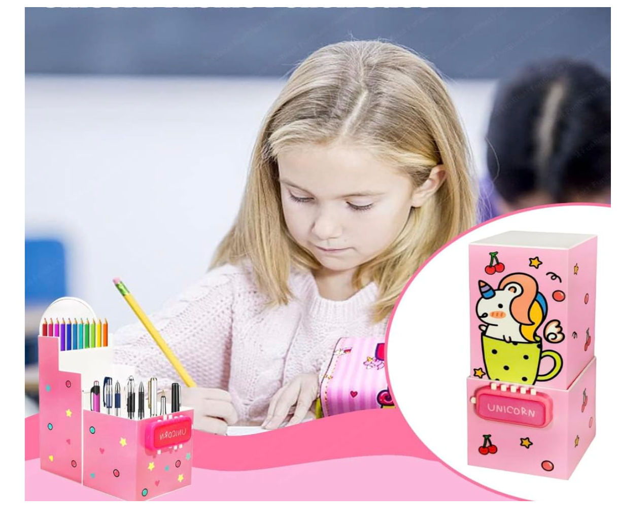 Unicorn Foldable Pencil Box With Lock