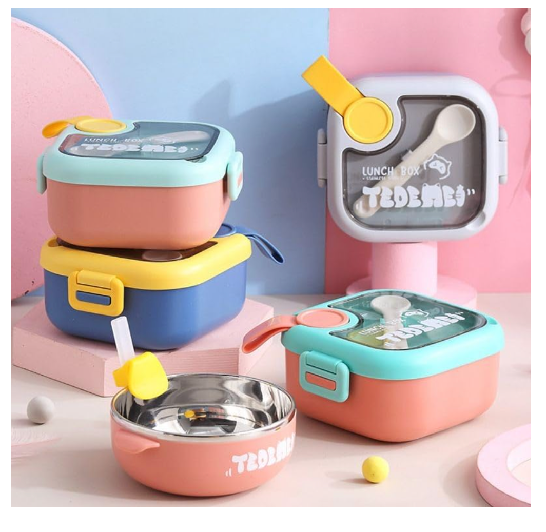 Mini Lunch Box With Bowl, Spoon and Scissors