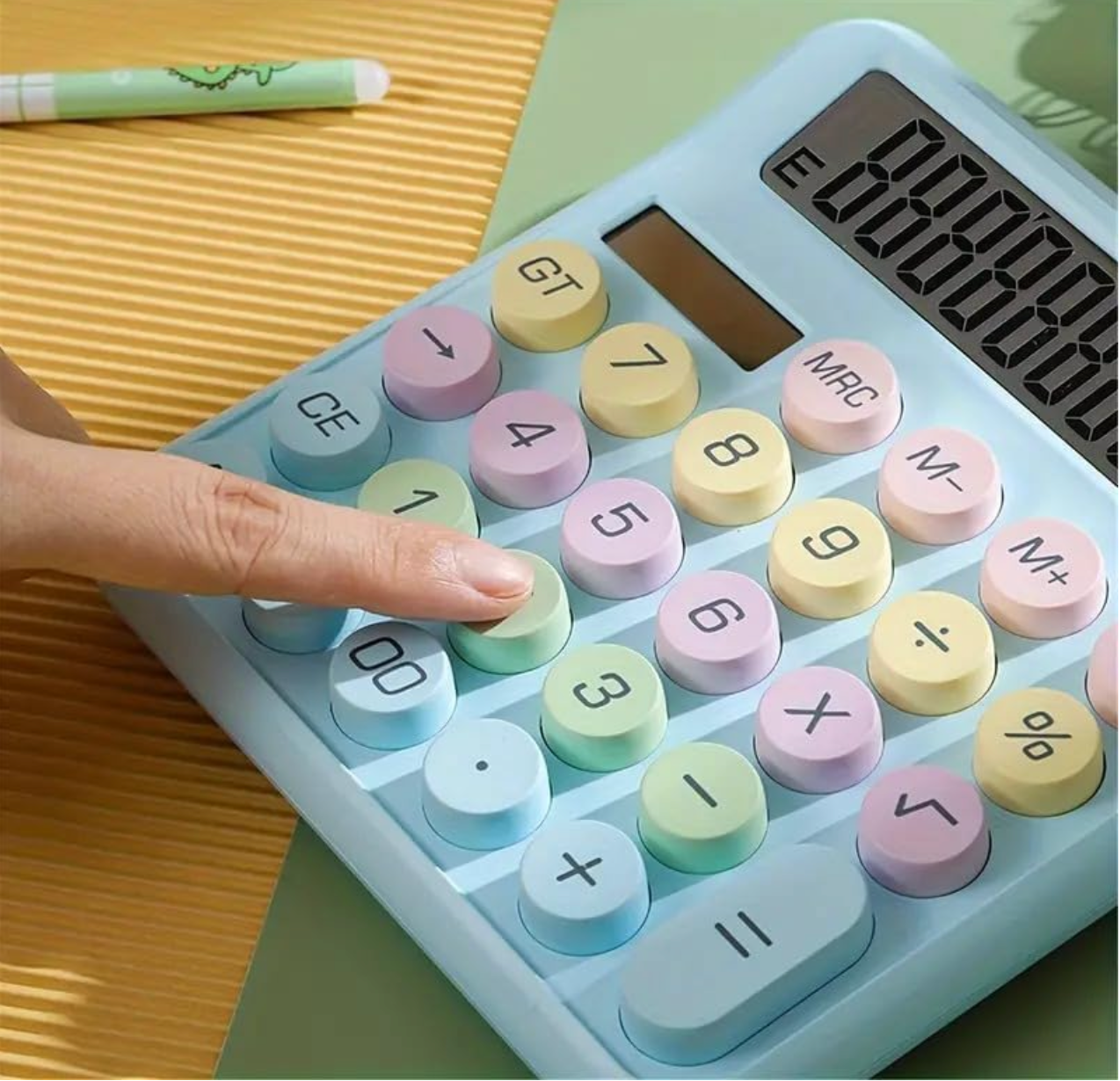 12 Digit Extra Large 5-Inch LCD Display Pastel Calculator