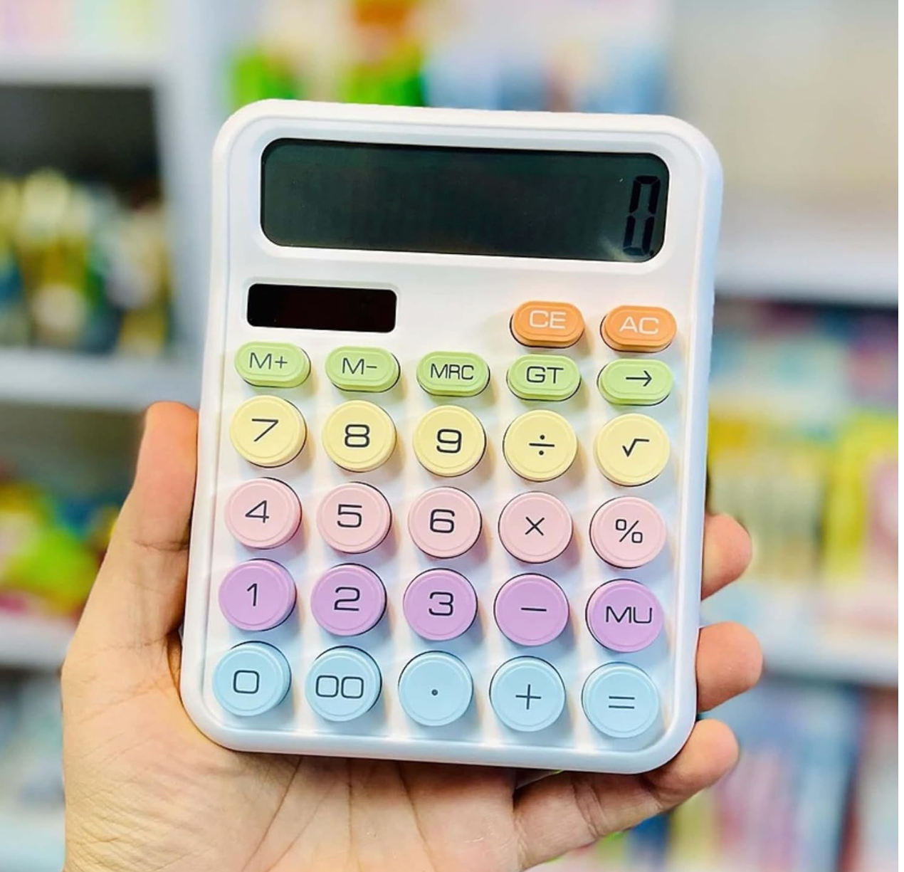 12 Digit Large LCD Display Pastel Calculator