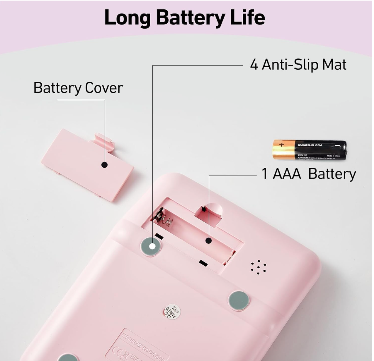 12 Digit Large LCD Display Pastel Calculator