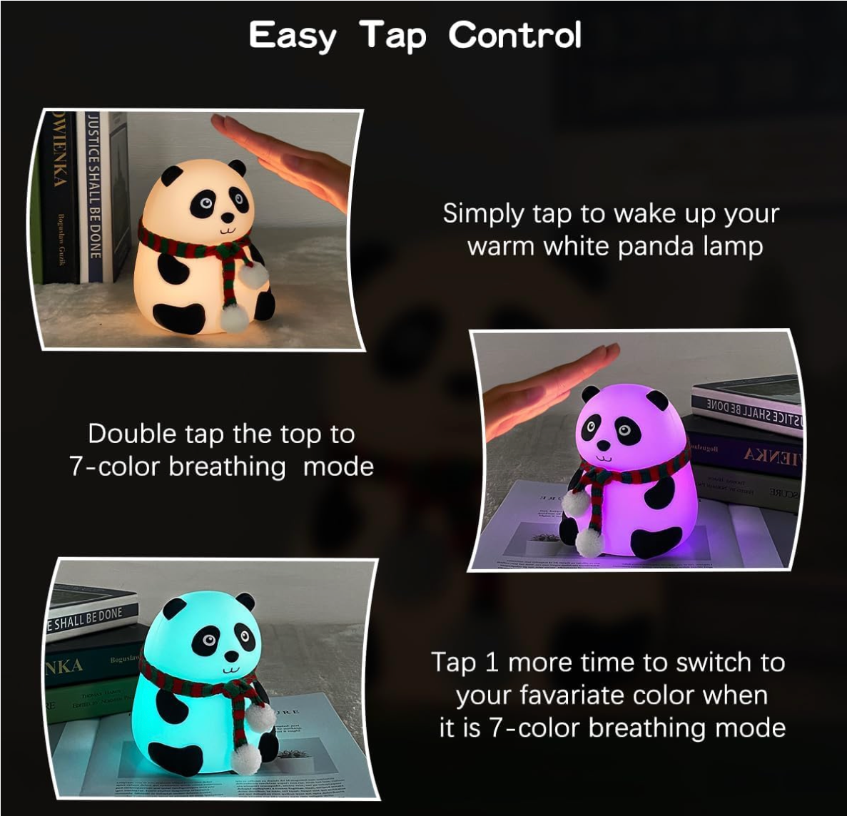 Panda Lamp With Multi-Color Modes