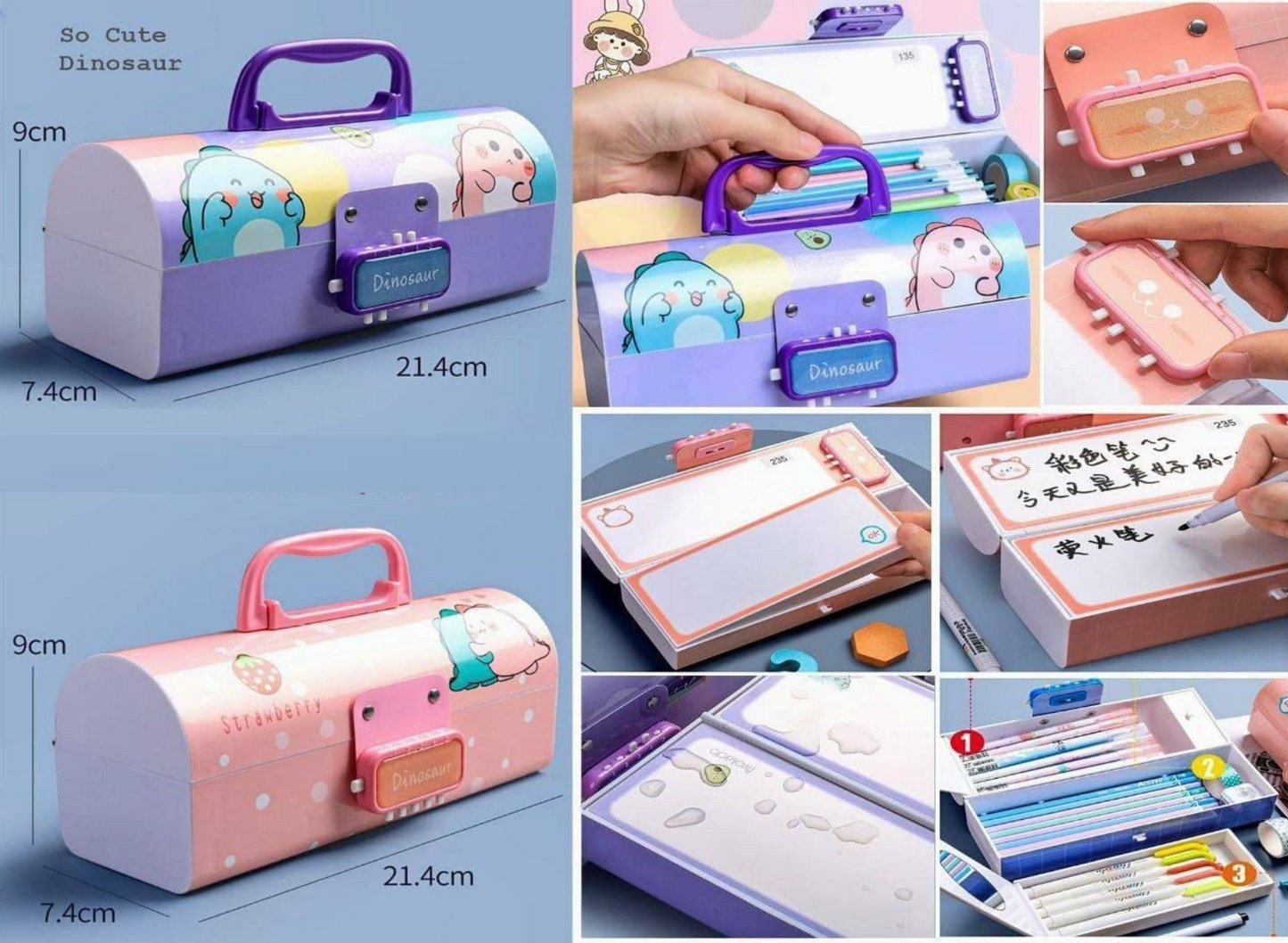 Dinosaur Pencil Box With Lock