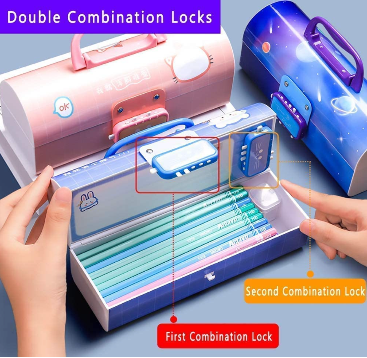 Dinosaur Pencil Box With Lock
