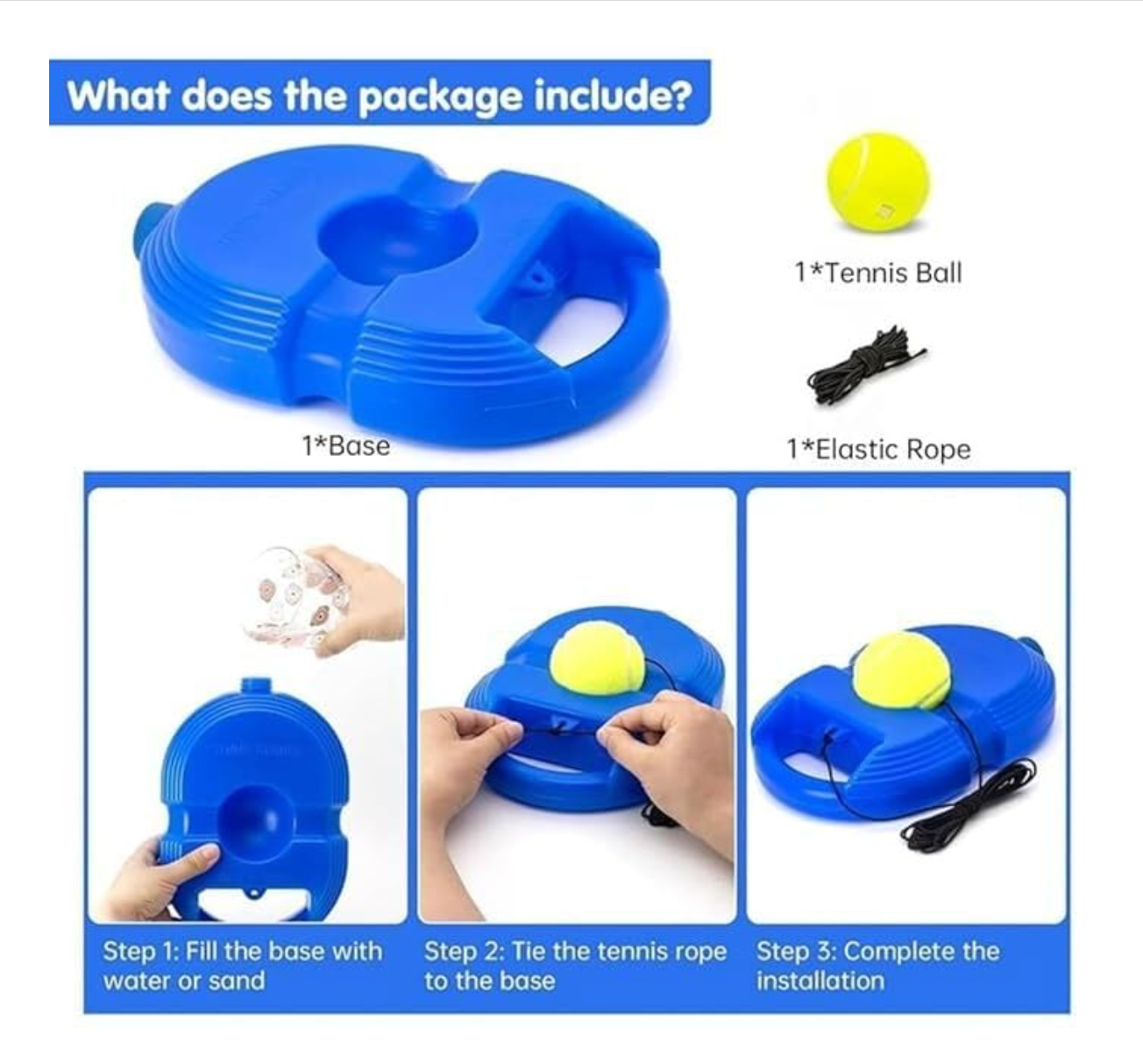 Tennis Trainer Rebound Ball Set (Colour may vary)