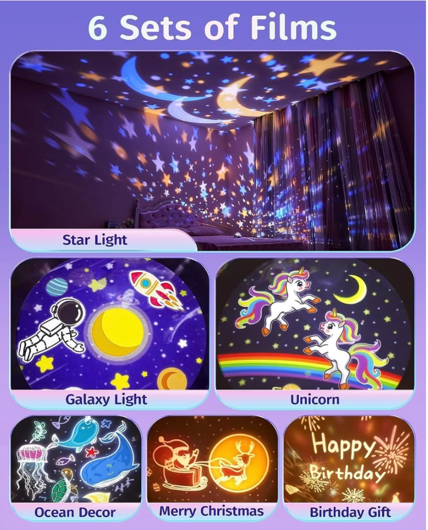Musical Carousel Night Light Projector with Rotating Bunny Figures