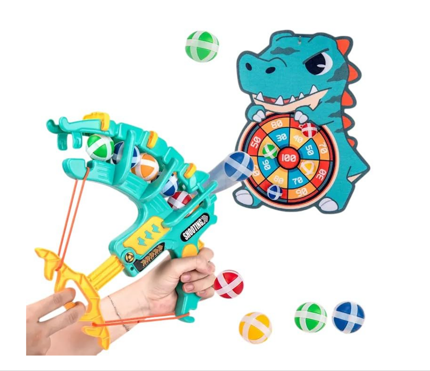 Dinosaur Shooting Toy with Target Board & Soft Balls