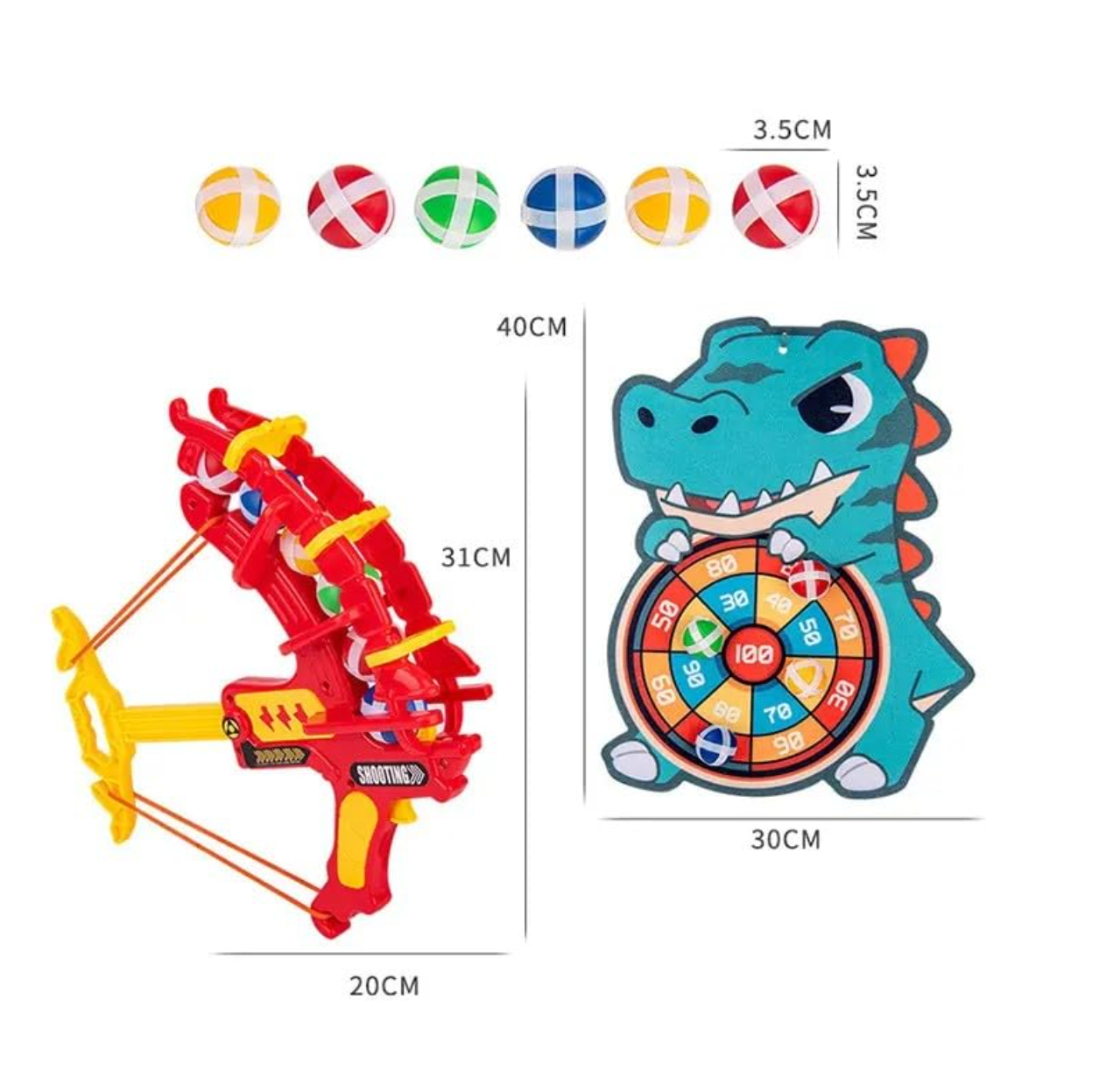 Dinosaur Shooting Toy with Target Board & Soft Balls