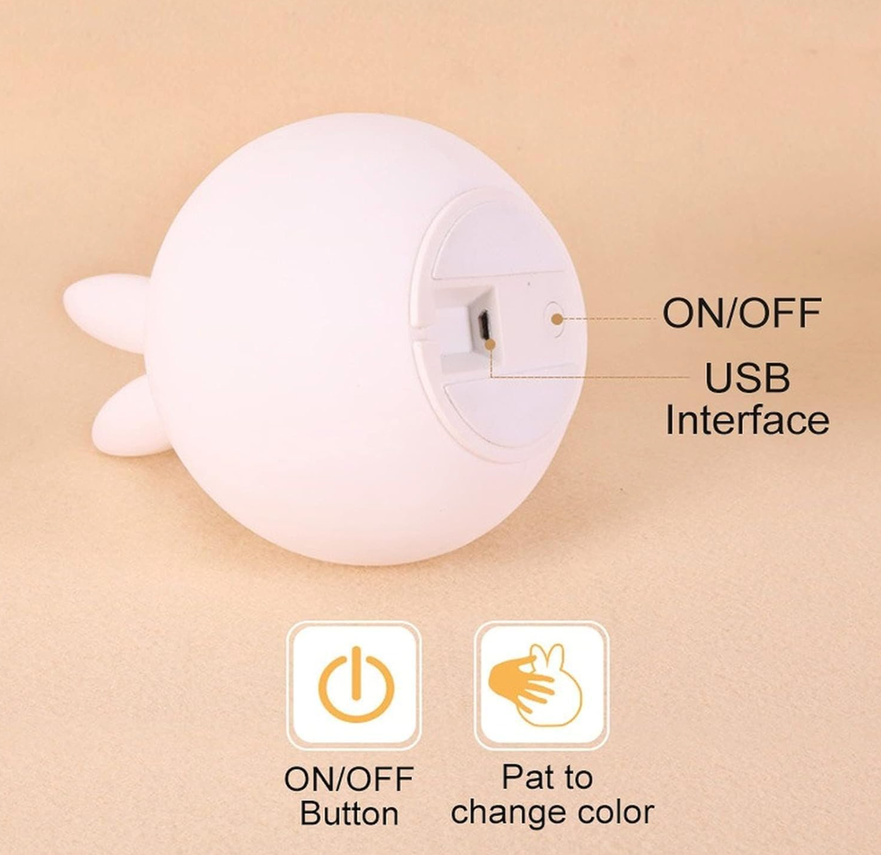 Rabbit Lamp With Multi-Color Modes
