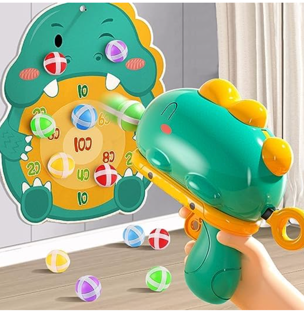 Dinosaur Shooting Gun with Target Board & Soft Balls