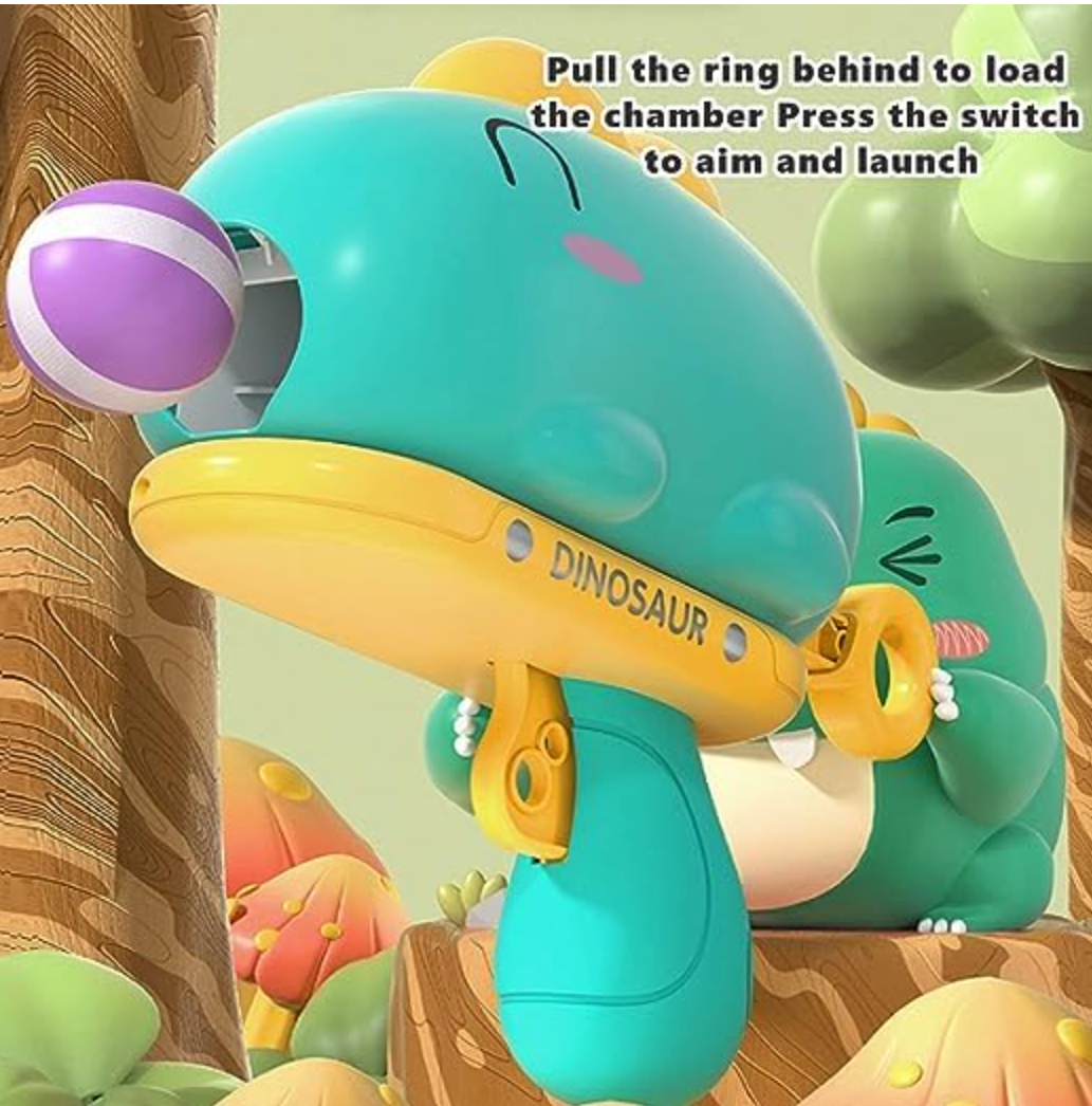 Dinosaur Shooting Gun with Target Board & Soft Balls