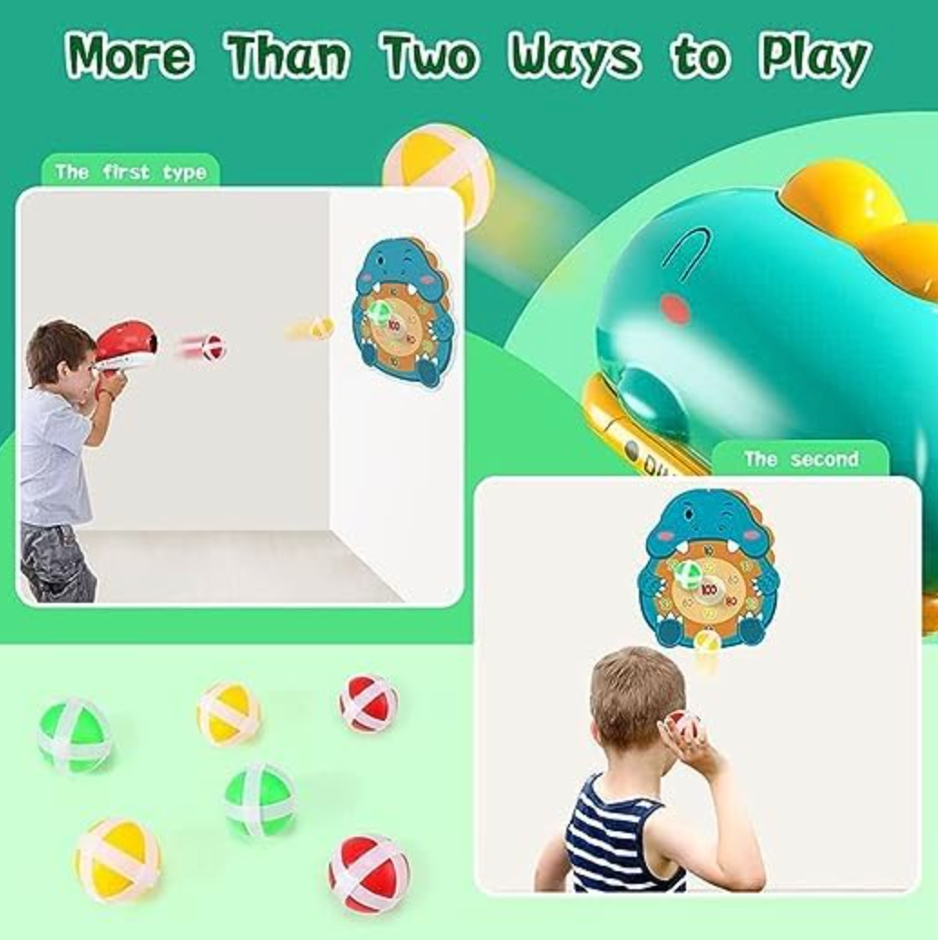 Dinosaur Shooting Gun with Target Board & Soft Balls