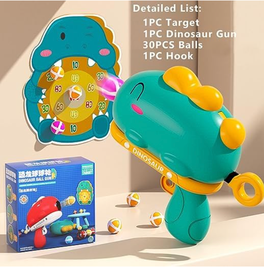Dinosaur Shooting Gun with Target Board & Soft Balls