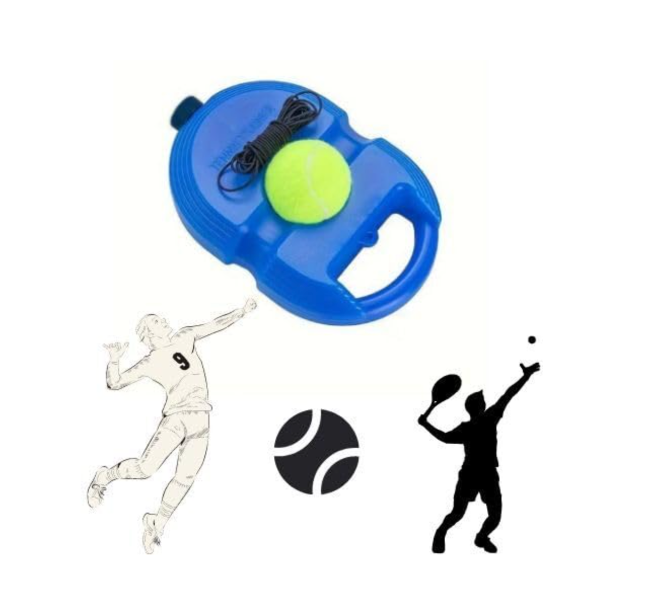 Tennis Trainer Rebound Ball Set (Colour may vary)