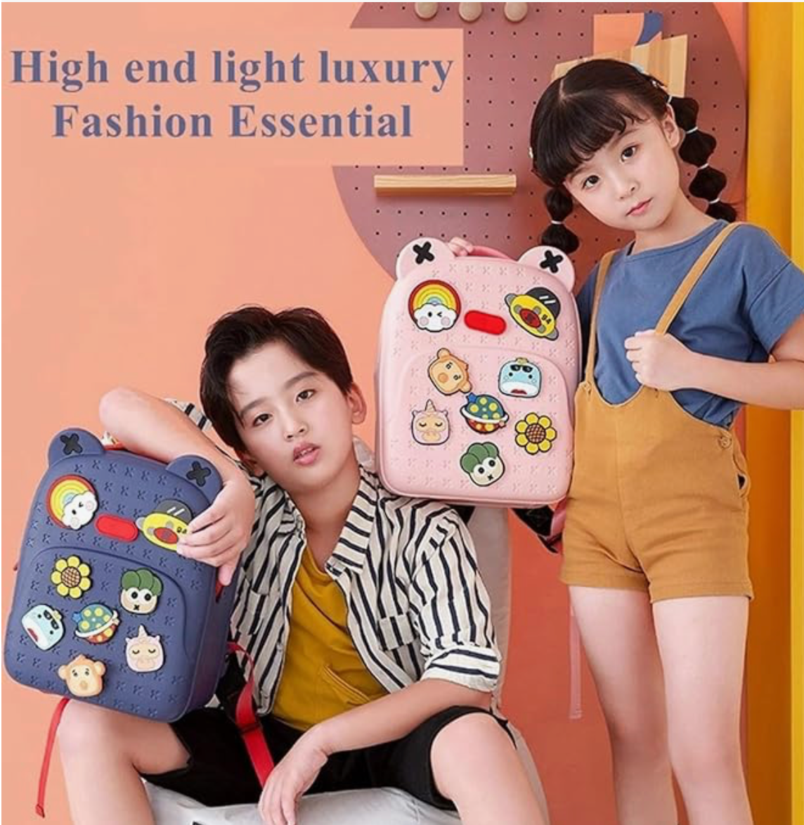 Kids School Bag Soft Plush Backpacks Cartoon Boys Girls Baby(pink)