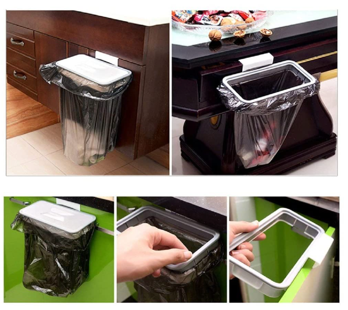 TMDA Plastic Hanging Trash Bag Holder Rubbish Bin(WhiteColour, 1 pc)