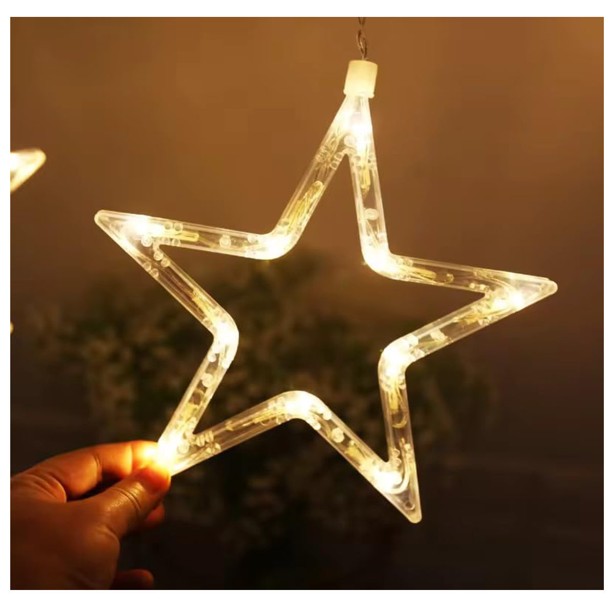 TMDA LED Star Curtain String Lights, Warm White, Decorative Window Hanging Lights for Home, Party, Wedding,Festivals (6 * 6 Lights