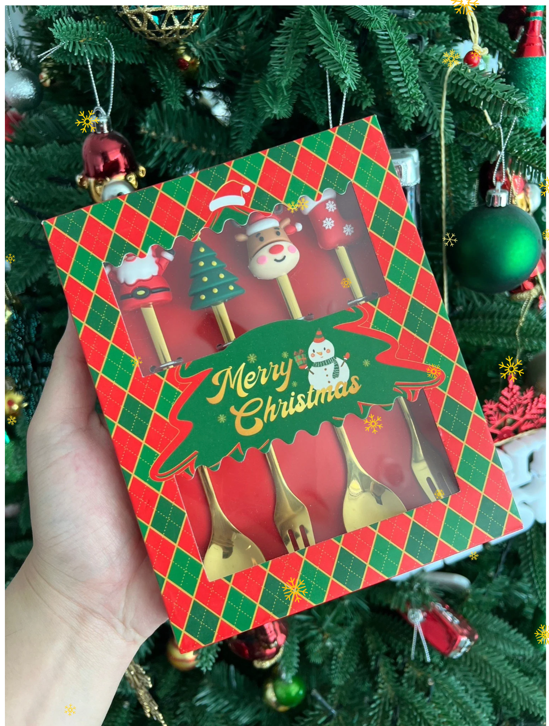 CHRISTMAS CUTLERY 4 pcs Spoon Fork Set