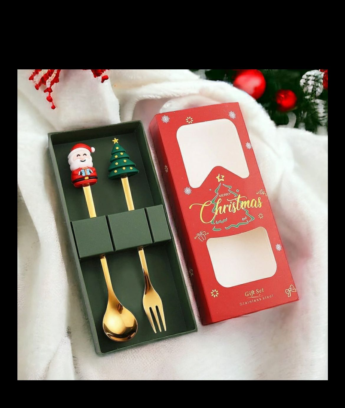 CHRISTMAS COMBO-  CHRISTMAS THEME LEGO FRAME AND  CHRISTMAS CUTLERY