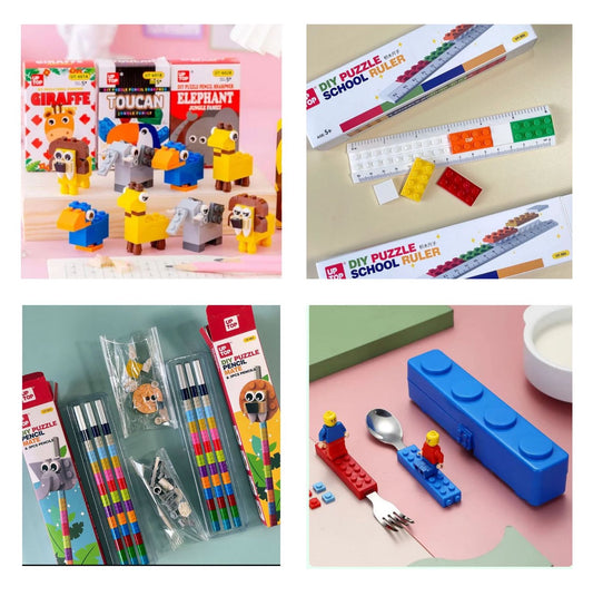 LEGO Combo - Pencil, Scale, Sharpener And Cutlery