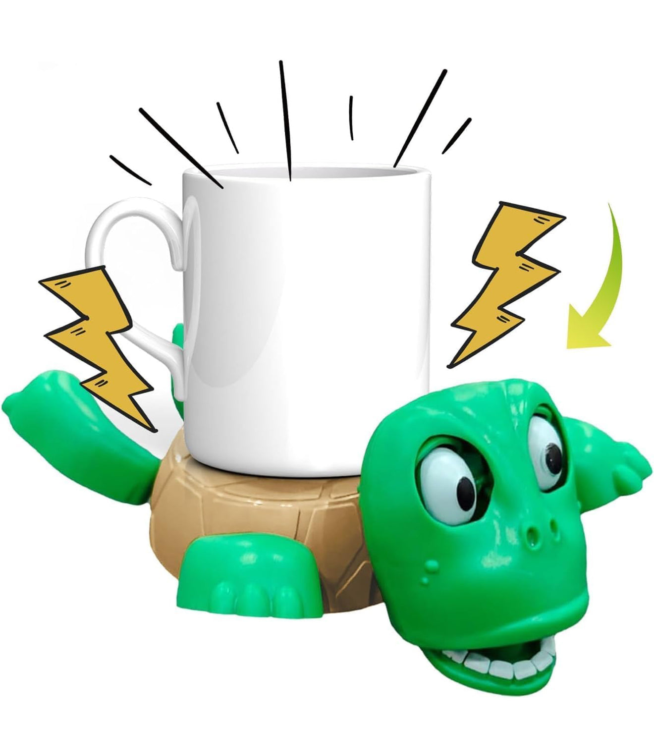 Little Ace Funny Turtle Drink Coaster – Interactive Tabletop Beverage Holder with Wiggling Head (Pack of 1)