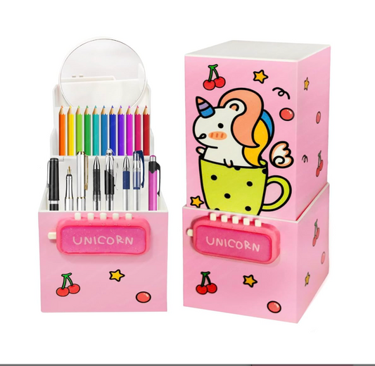 Unicorn Foldable Pencil Box With Lock