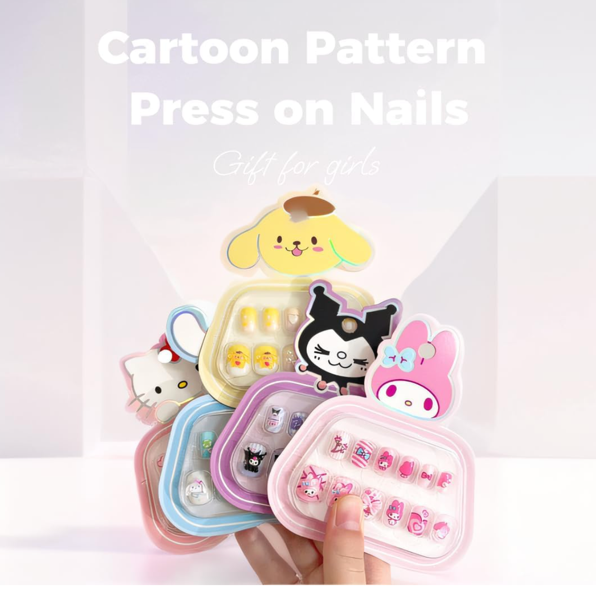 12 Pcs Press On Nails For Kids  - Pack of 2 (Design May Vary)
