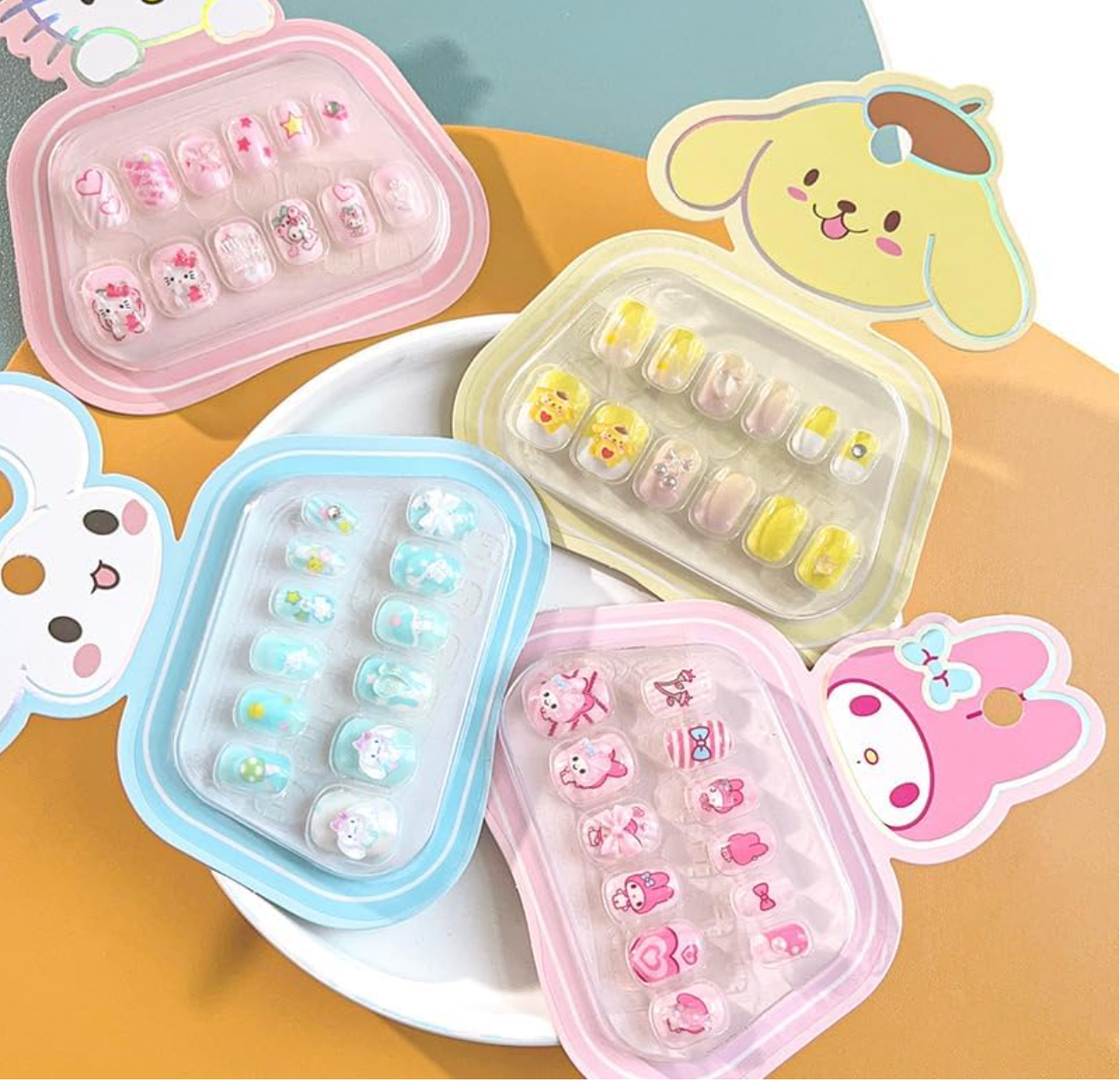 12 Pcs Press On Nails For Kids  - Pack of 2 (Design May Vary)