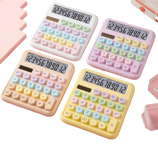 12 Digit Extra Large 5-Inch LCD Display Pastel Calculator