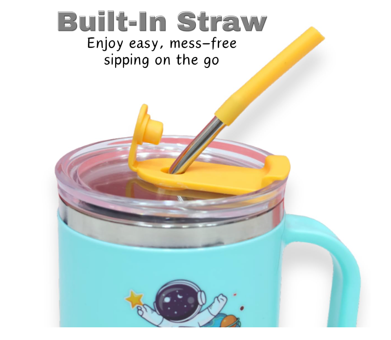 Stainless Steel Insulated Mug With Lid And Straw