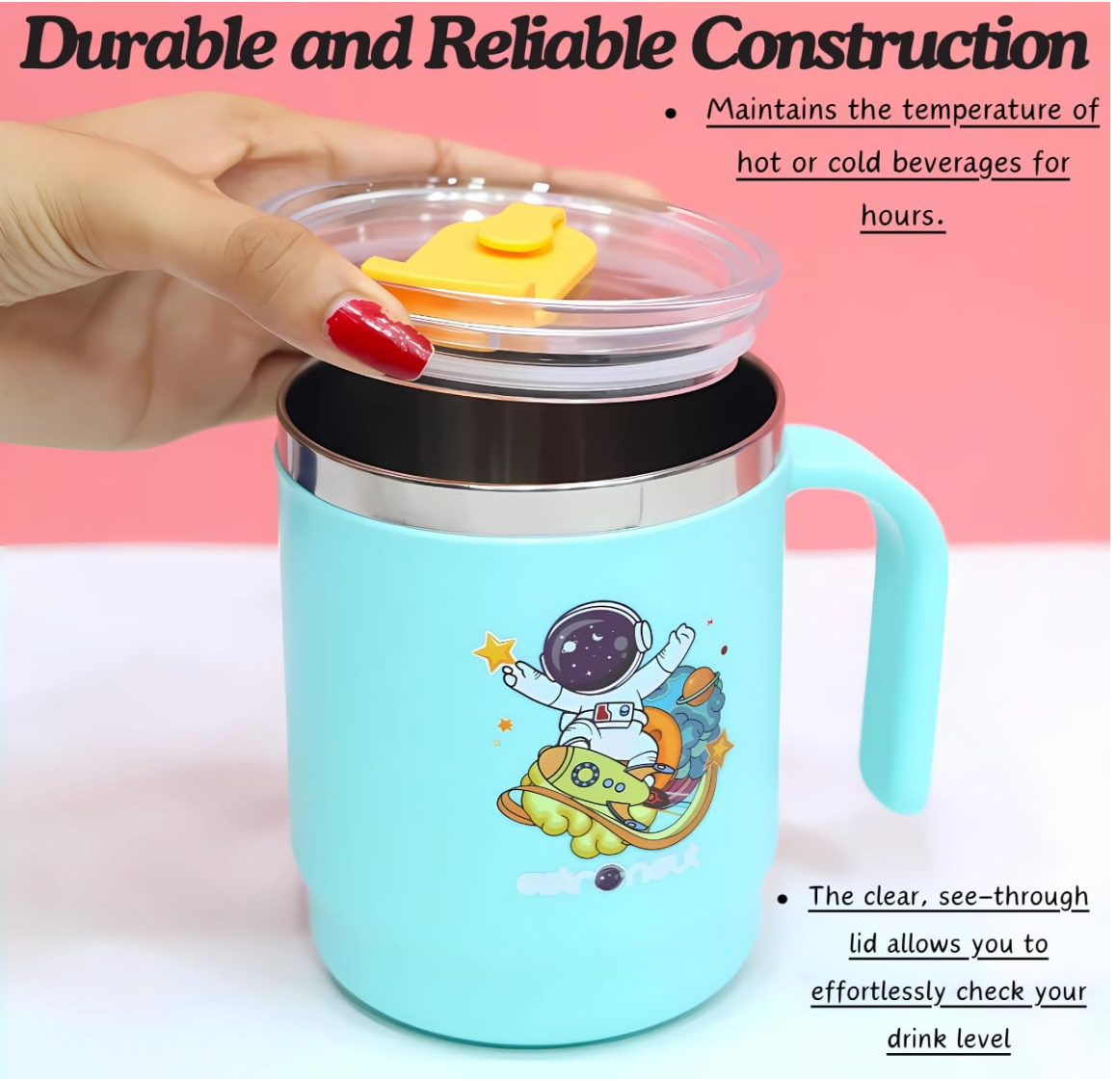 Stainless Steel Insulated Mug With Lid And Straw