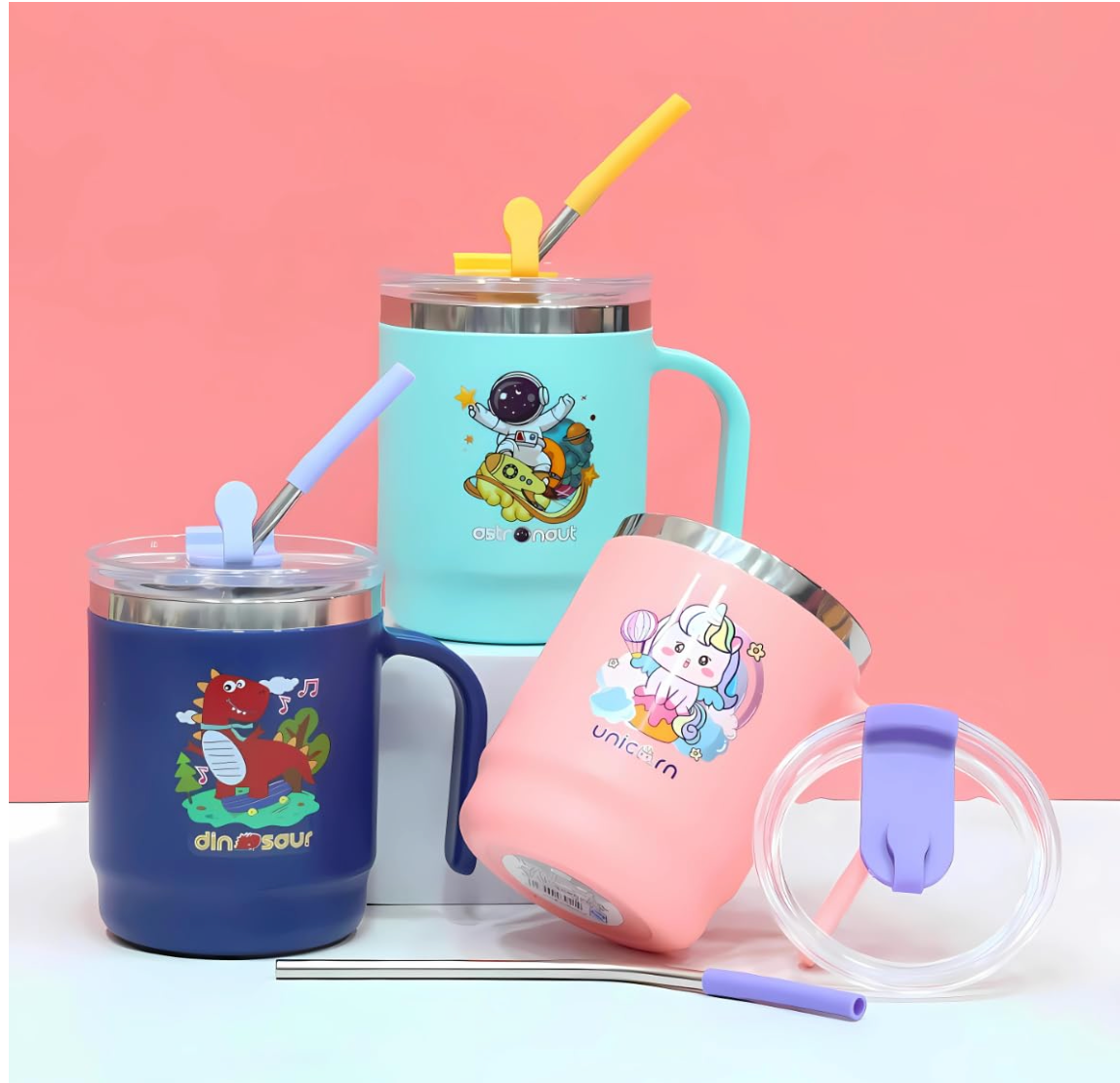 Stainless Steel Insulated Mug With Lid And Straw