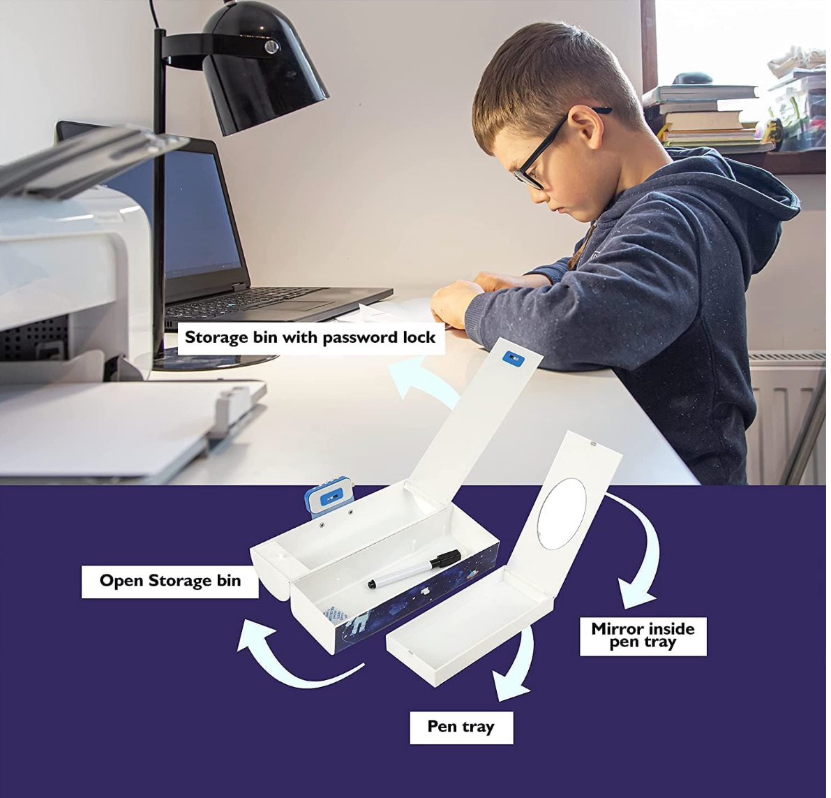 Space Pencil Box With Lock