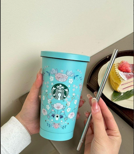 Stainless Steel Starbucks Sipper (Blue)