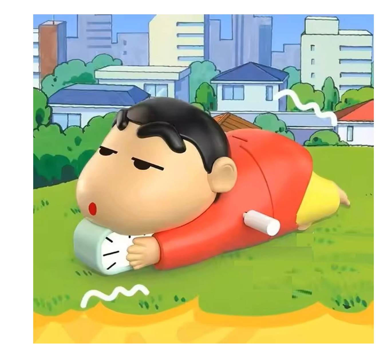 Shinchan Manual Clockwork Toy, 5CM Anime Character, Crawling Push Toy, Children's Birthday Gift Figure, Red and Yellow