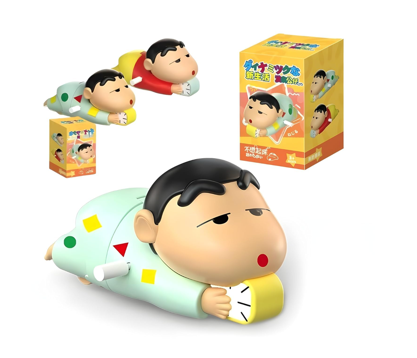 Shinchan Manual Clockwork Toy, 5CM Anime Character, Crawling Push Toy, Children's Birthday Gift Figure, Red and Yellow