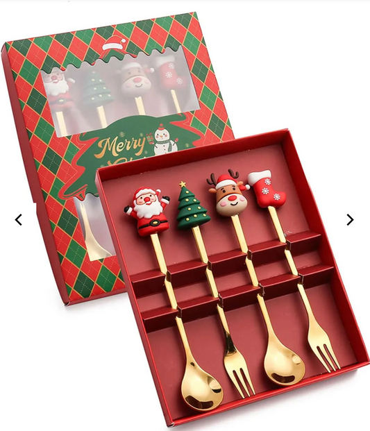CHRISTMAS CUTLERY 4 pcs Spoon Fork Set