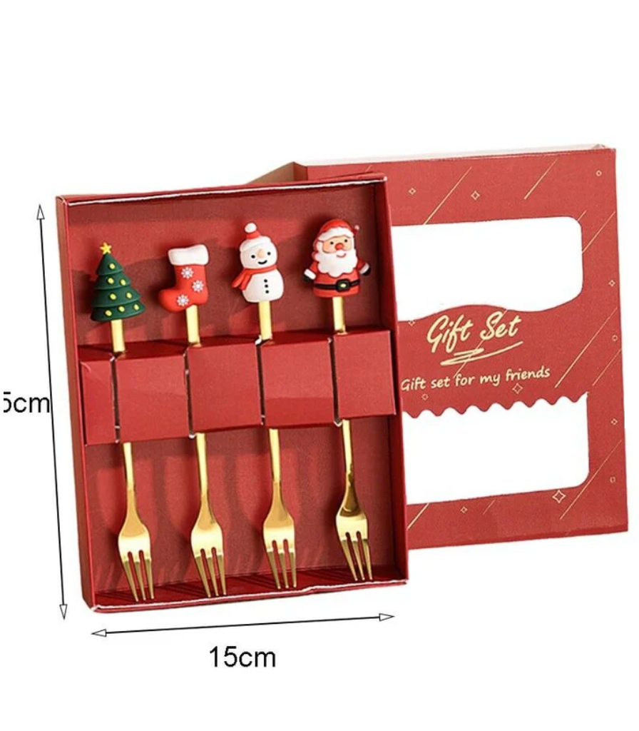 CHRISTMAS CUTLERY 4 pcs Spoon Fork Set