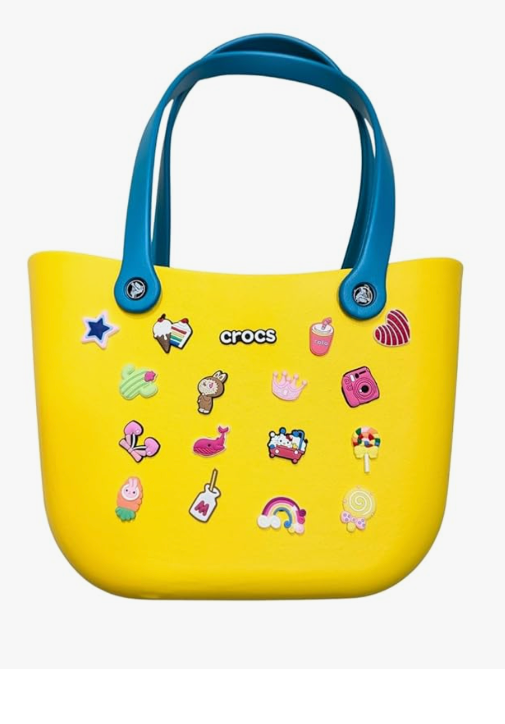 TMDA Decorative Tote Bag with Charms, Double Handle Design, COLOUR MAY VARY, 24 x 12 x 20 cm