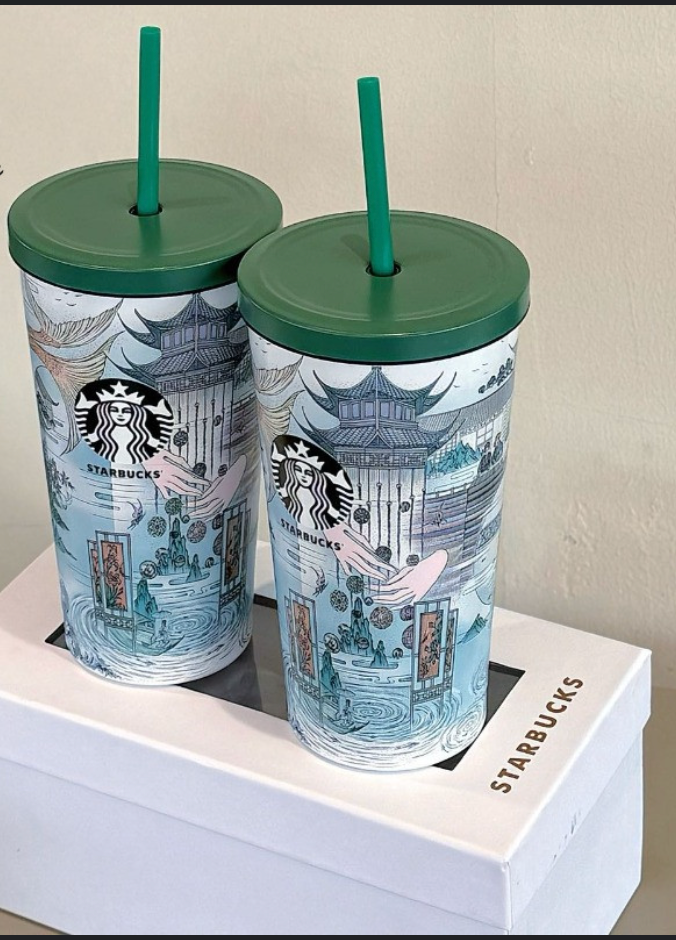 STARBUCKS PRINTED WHITE  STAINLESS STEEL 800 ML