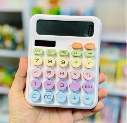12 Digit Large LCD Display Pastel Calculator