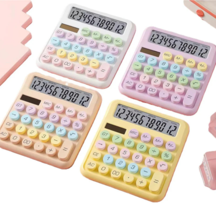 12 Digit Extra Large 5-Inch LCD Display Pastel Calculator